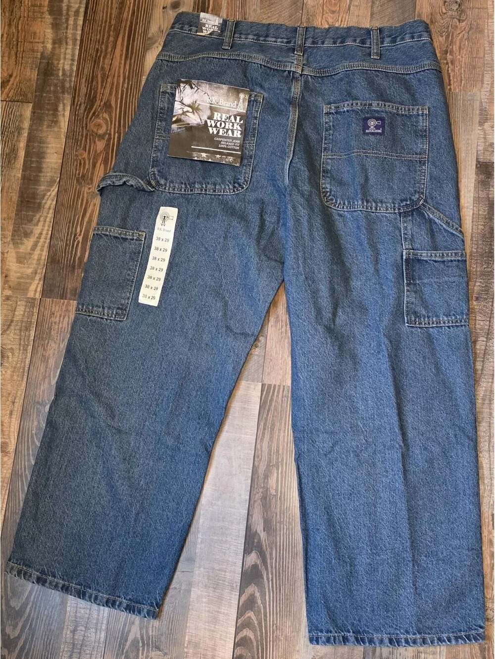 RK Brand Carpenter Jeans Relaxed Blue Denim Rural King Adult Men's Size 38 x 29
